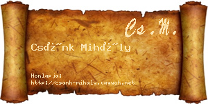 Csánk Mihály névjegykártya