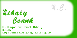 mihaly csank business card